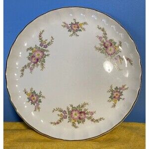 Vintage W.S. George China Luncheon Plate – Bolero Pink And Yellow Flowers